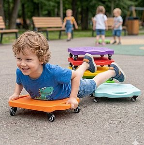 סקוטר עם ידיות לחיזוק חגורת הכתפיים ולשיווי משקל סקוטר עם ידיות לחיזוק חגורת הכתפיים ולשיווי משקל